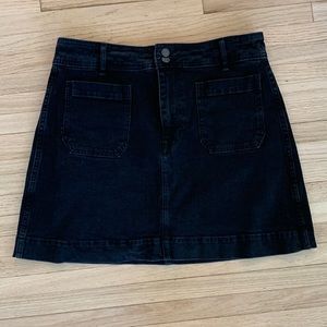 Black denim skirt. Size 8. Madewell.